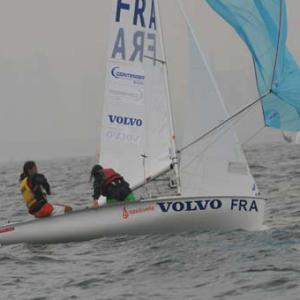 Marie Lumeau et Claire Bossard lors du championnat du monde de 420 en Corée en 2005